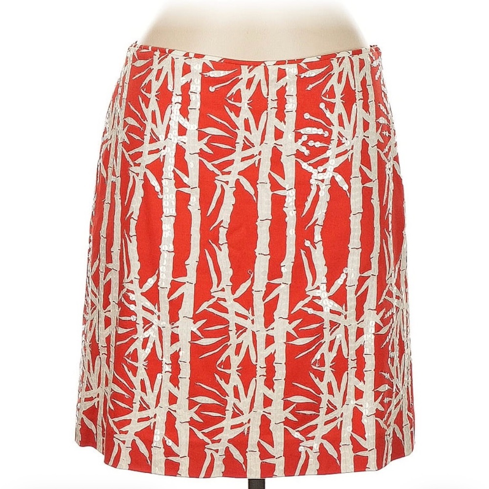 Michael Kors White and Red with Sequins Skirt